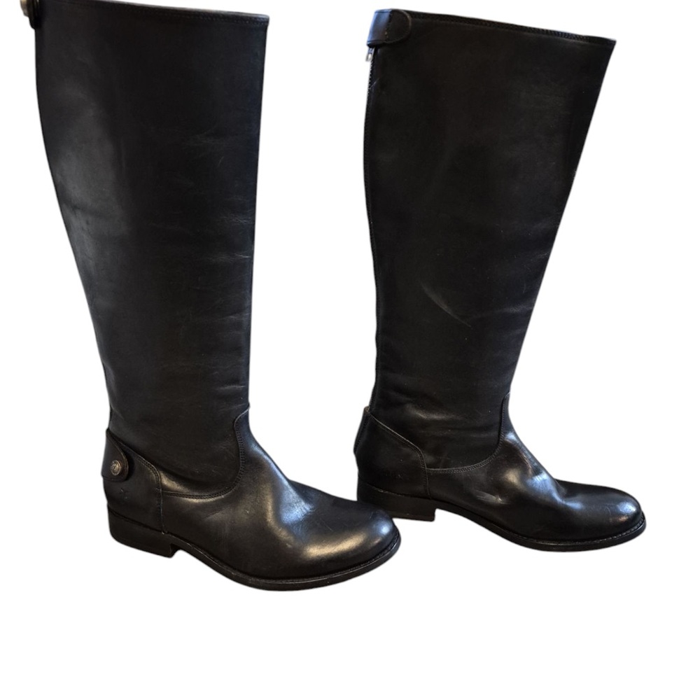 Black FRYE boots size 6 B style 3471368 Melissa Button back zipper - Picture 2 of 6